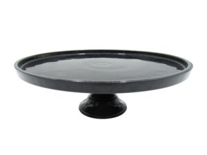'Island Kitchen' BLACK Glass CAKE STAND
