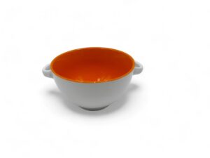 16oz SOUP MUG (WHITE-ORANGE)3pc
