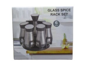 6pc GLASS SPICE RACK SET
