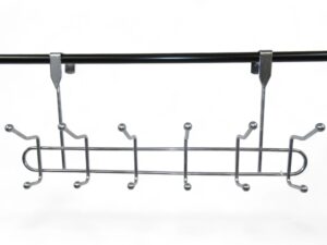 Over the Door Chrome 6 Hook Rack (49 x 22cm)