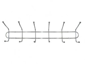 Wall 6 Hook Chrome Rack (48.5 x 12cm)