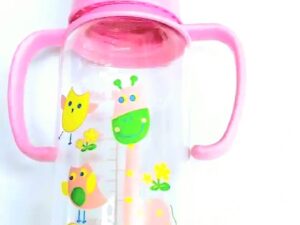 Double Handle Plastic Baby Bottle 8oz