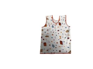 White with Print Baby Vest (Small)