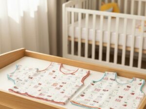 White with Print Baby Vest (Small)