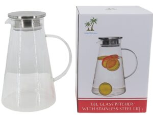 1.8L Glass Pitcher with Stainless Steel Lid