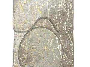 3pc Marbled Plush Bathroom Set