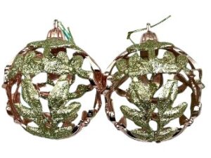 2pc 80mm Open Mold Floral Design Ball