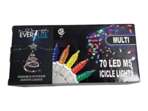 70 LED M5 Icicle Multi Coloured Lights 8ft