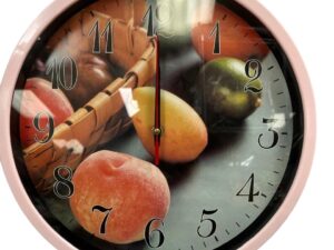 Round Plastic Fruit Pattern Clock