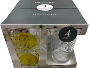 4pc 15.75oz Double Circle Glass Set