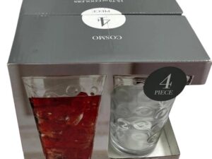 4pc 15.75oz Cosmo Glass Set 6"×3.5"×2.5"