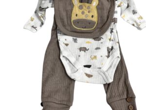 3pc Long Sleeved Onesie with Bib & Long Pants