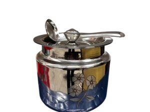 Stainless Steel Jar with Stainless Steel Spoon & Lid
