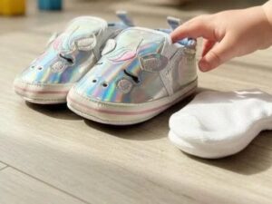 Patterned Baby Shoes with White Socks