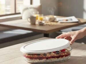 Marinex Oval Glass Baking Dish with Plastic Cover
