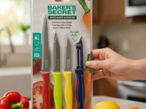 Baker's Secret 4pc Knife Set and Peeler